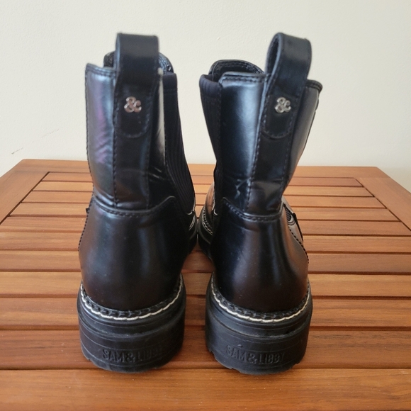 Sam & Libby Black Lug Sole Booties Size 10 - Picture 5 of 6